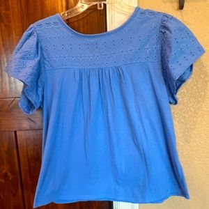 Loft size Medium blue eyelet shirt